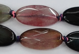 CAA578 15.5 inches 15*30mm faceted oval dragon veins agate beads