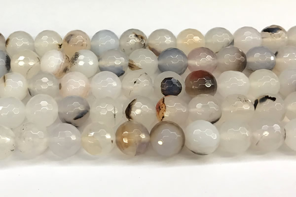 CAA5783 15 inches 12mm faceted round montana agate beads