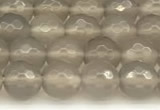 CAA5785 15 inches 6mm faceted round grey agate beads