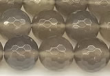 CAA5787 15 inches 10mm faceted round grey agate beads