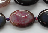 CAA579 15.5 inches 20*30mm faceted oval dragon veins agate beads