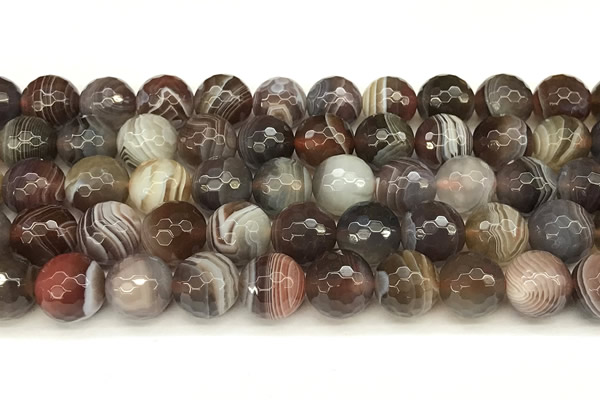 CAA5793 15 inches 12mm faceted round botswana agate beads