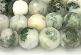 CAA5800 15 inches 6mm faceted round tree agate beads