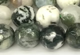 CAA5801 15 inches 8mm faceted round tree agate beads