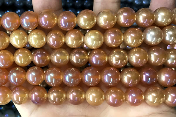 CAA5827 15 inches 10mm round AB-color agate beads