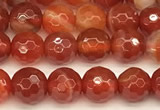 CAA5835 15 inches 6mm faceted round banded agate beads