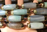 CAA5860 14*38mm - 16*43mm rice agate beads