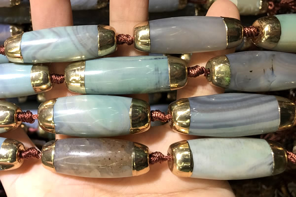 CAA5860 14*38mm - 16*43mm rice agate beads