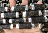 CAA5874 12*35mm - 14*40mm tube tibetan agate dzi beads