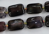 CAA589 15.5 inches 13*18mm faceted rectangle dragon veins agate beads