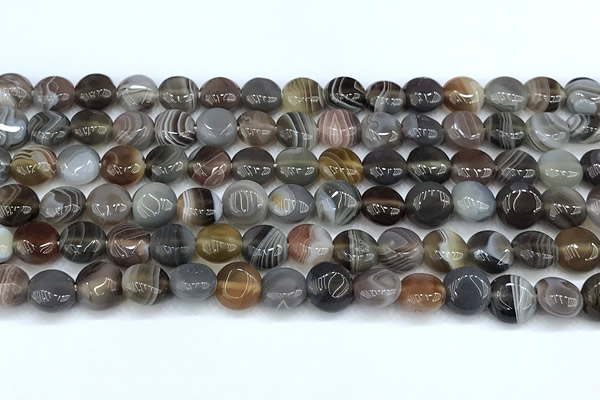 CAA5890 15 inches 8mm coin botswana agate gemstone beads