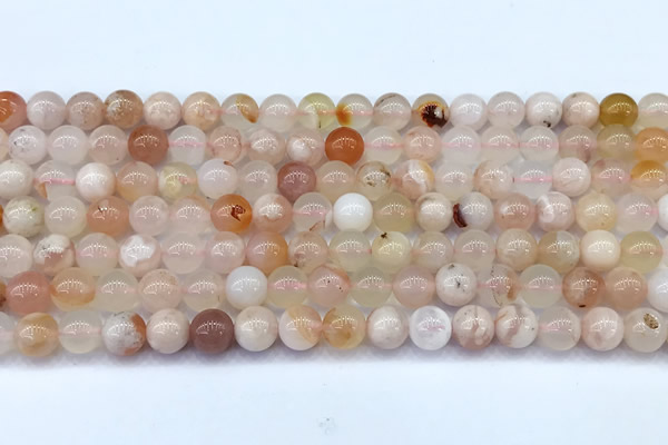 CAA5913 15 inches 6mm round sakura agate gemstone beads