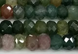 CAA5916 15 inches 4*6mm faceted rondelle Indian agate beads