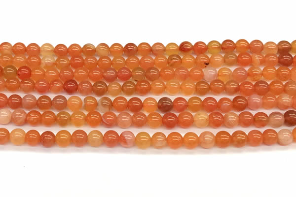 CAA5924 15 inches 6mm round red botswana agate beads