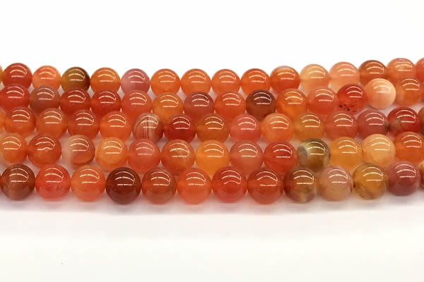 CAA5925 15 inches 8mm round red botswana agate beads