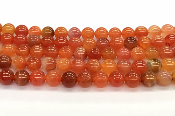 CAA5926 15 inches 10mm round red botswana agate beads