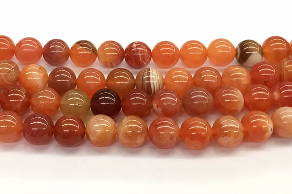 CAA5927 15 inches 12mm round red botswana agate beads