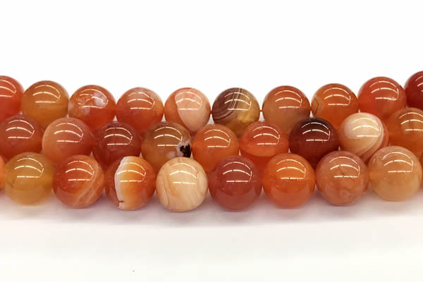 CAA5928 15 inches 14mm round red botswana agate beads