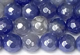 CAA5940 15 inches 6mm faceted round AB-color banded agate beads