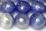 CAA5942 15 inches 10mm faceted round AB-color banded agate beads