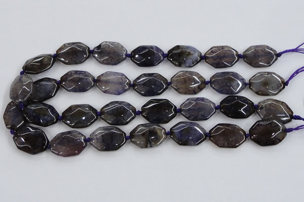 CAA595 15.5 inches 18*25mm faceted octagonal dragon veins agate beads