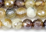 CAA5961 15 inches 6mm faceted round AB-color line agate beads