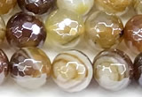 CAA5962 15 inches 8mm faceted round AB-color line agate beads