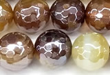 CAA5963 15 inches 10mm faceted round AB-color line agate beads