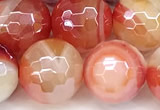 CAA5967 15 inches 10mm faceted round AB-color line agate beads