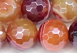 CAA5968 15 inches 12mm faceted round AB-color line agate beads