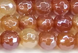 CAA5969 15 inches 6mm faceted round AB-color line agate beads