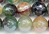 CAA5974 15 inches 8mm faceted round AB-color line agate beads