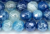 CAA5991 15 inches 6mm faceted round AB-color line agate beads