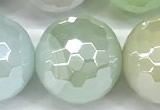 CAA6004 15 inches 14mm faceted round AB-color line agate beads