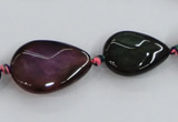 CAA601 15*20mm – 30*40mm faceted teardrop & oval dragon veins agate beads