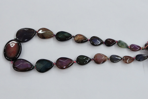 CAA601 15*20mm – 30*40mm faceted teardrop & oval dragon veins agate beads