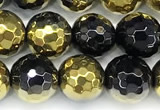 CAA6024 15 inches 6mm faceted round electroplated agate beads