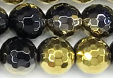 CAA6025 15 inches 8mm faceted round electroplated agate beads