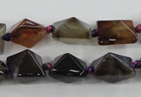 CAA603 15.5 inches 13*13*15mm pyramid dragon veins agate beads