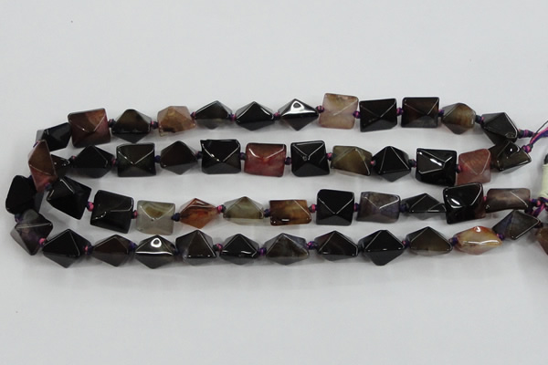 CAA603 15.5 inches 13*13*15mm pyramid dragon veins agate beads