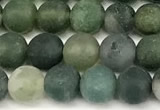 CAA6070 15 inches 4mm round matte moss agate beads