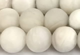 CAA6077 15 inches 8mm round matte white crazy lace agate beads