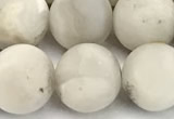 CAA6078 15 inches 10mm round matte white crazy lace agate beads