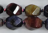 CAA618 15.5 inches 15*20mm faceted & twisted dragon veins agate beads