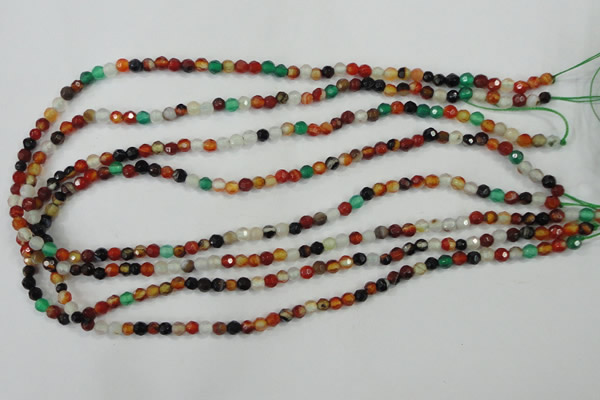 CAA706 15.5 inches 4mm faceted round fire crackle agate beads