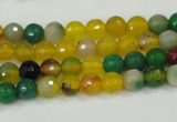 CAA708 15.5 inches 6mm faceted round fire crackle agate beads