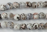 CAA711 15.5 inches 8mm faceted round fire crackle agate beads