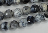 CAA716 15.5 inches 10mm faceted round fire crackle agate beads