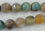 CAA719 15.5 inches 12mm faceted round fire crackle agate beads