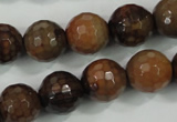 CAA722 15.5 inches 14mm faceted round fire crackle agate beads